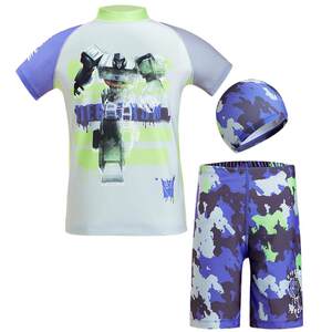 Admire children boys, boys, boys, transformation of diamond IP high bombs, chlorine and summer short -sleeved shorts, swimsuit sets
