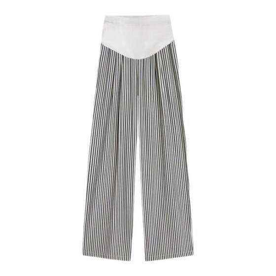 Pregnant women's striped wide-leg pants spring and summer thin summer wear leggings that do not tighten the belly and support the belly during pregnancy trousers