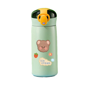 
304 stainless steel children's thermos cup with straw, cute, portable, anti-fall, kindergarten baby, male student, female kettle