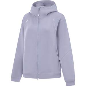 李宁丝丝轻柔卫衣女款冬季新款针织女装加绒上衣拉链遛弯运动外套