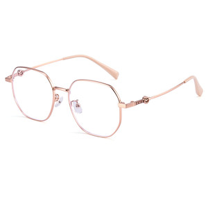 
Ultra-light gold wire glasses for myopia women can match the degree of non-faced eye frame polygonal frame suitable for square face big face