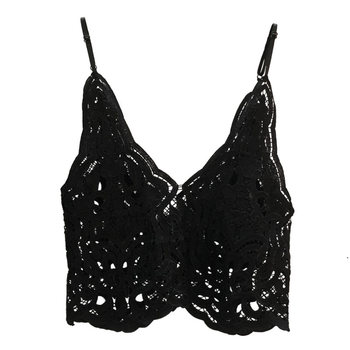 Lace vest with suspended female stack with loose short hook flowers hollow small vest fashion outer jersey
