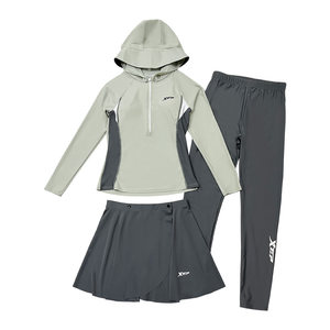 
Xtep long-sleeved long-pants swimsuit for women 2026 new conservative slim split body-covering swimming surfing hooded wetsuit