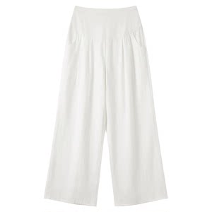 
Jingqi maternity pants for spring and summer outer wear 2026 new thin wide-leg pants belly-supporting trousers milky white maternity summer wear
