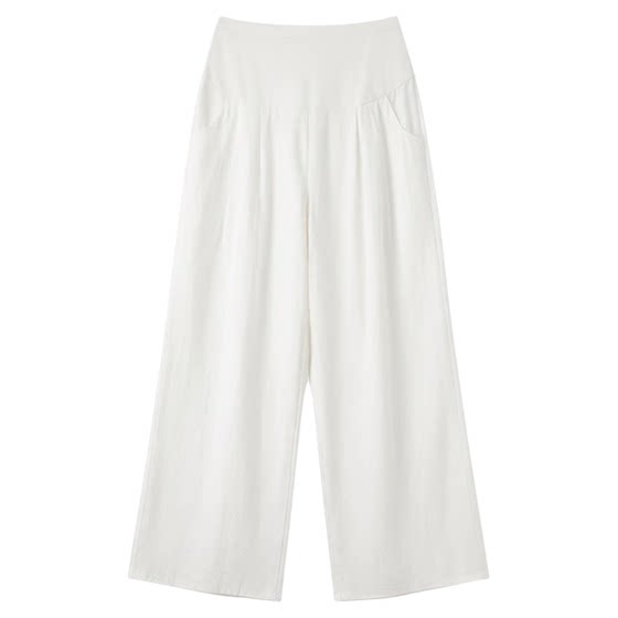 
Jingqi maternity pants for spring and summer outer wear 2026 new thin wide-leg pants belly-supporting trousers milky white maternity summer wear
