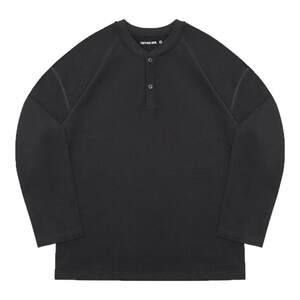 
TOPTIER BRO 250g brushed Henry collar long-sleeved T-shirt men's autumn and winter inner top and bottoming shirt