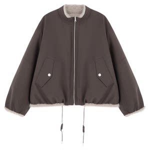 
Baijiahao reversible design plush short jacket for women 2026 winter new high-end warm jacket