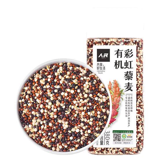 
People's Food organic three-color quinoa rice, red, black and white quinoa, whole grains, lazy people's meal replacement porridge rice 380g