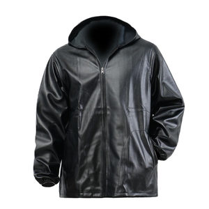 Spring and autumn oil -proof waterproof hooded leather jacket Middle -aged men's labor insurance leather gown coat autumn work clothes leather suite