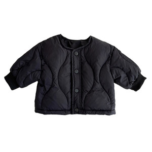 
Boys' winter warm coat set, baby girl's fashionable and versatile down jacket top, baby's velvet thickened pants