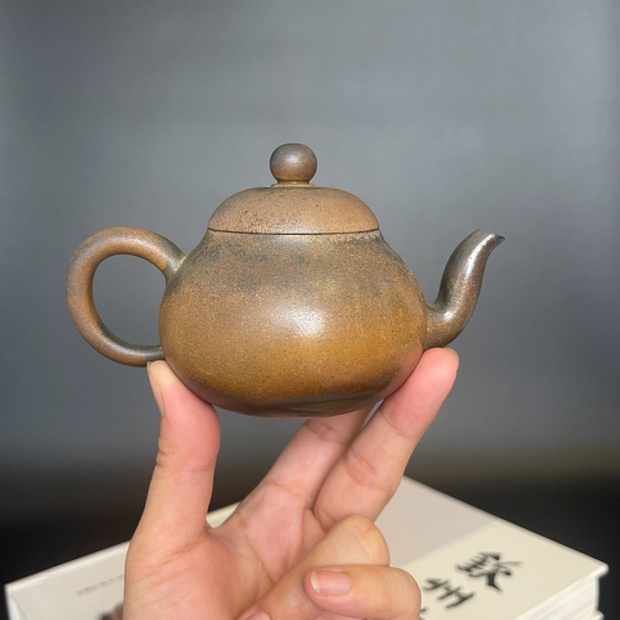 钦州坭兴陶精品柴烧梨茶壶功夫茶具六堡茶器手工原矿150毫升包邮