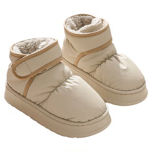 
Snow boots for women 2026 new winter outer wear non-slip plus velvet warm high-top down cotton slippers women's heel