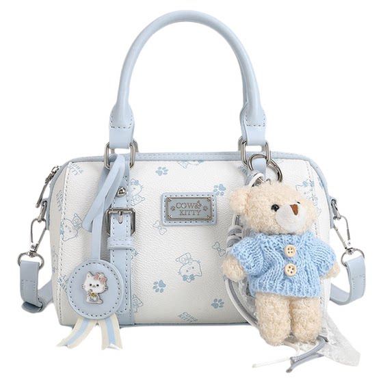 
Official authentic Cow/Kitty Boston bag for women 2026 new versatile shoulder crossbody bag niche handbag