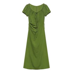 
Eryang Design [Nanxing] French holiday green dress for women in summer temperament, waist-hugging and slimming short-sleeved A-line skirt