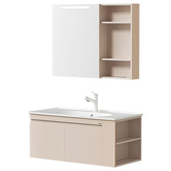 Wrigley cream bathroom cabinet ceramic integrated basin cabinet combination