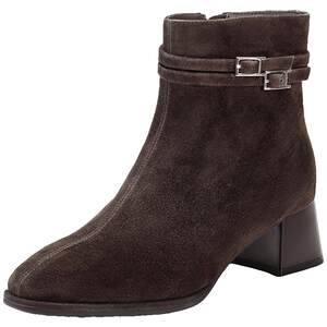 
Belle Gemini Star Suede Sheepskin Slim Super Soft Fashion Boots Women's Shoes Winter New High Heel Short Boots E5X1DDD5