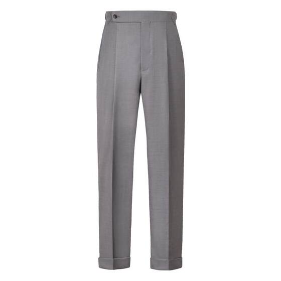 
Acme cultum pure wool 130S worsted high waist single pleat straight trousers men's slim business formal trousers
