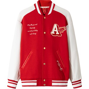 
[Same style as Fan Zhendong] Anta good things happen New Year's baseball jackets men's and women's jackets Zodiac Year of the Horse red