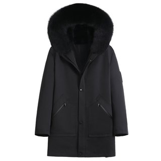 メンズ ウィンター フード付きファー ジャケット