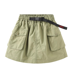 Olamimi2023 Summer Parent-child American Retro Mountain System Outdoor Tooling Style Pocket Buckle High Waist A-line Skirt Skirt Pants
