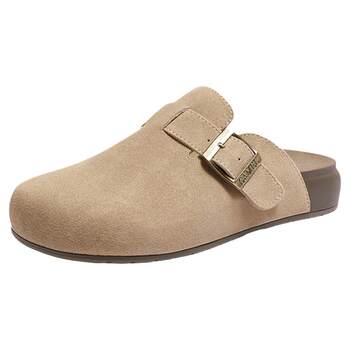 Camel Women's Shoes 2025 Autumn and Winter New Style Velvet Birkenstock Shoes