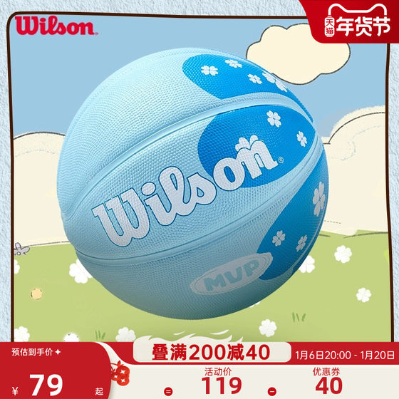 Wilson威尔胜篮球7号5号室外耐磨橡胶官方正品新款四叶草学生儿童