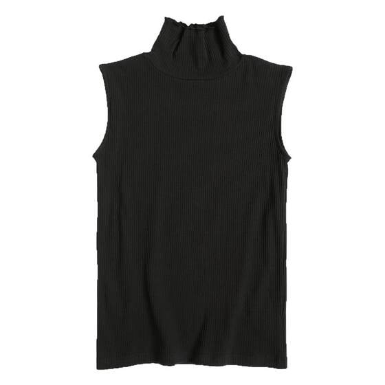 
Exquisite slim pure cotton ribbed cotton sleeveless women's T-shirt bottomed with inner and outer turtleneck women's top pure T520