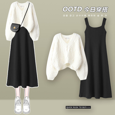 taobao agent Knitted sweater, brace, dress, 2023, autumn