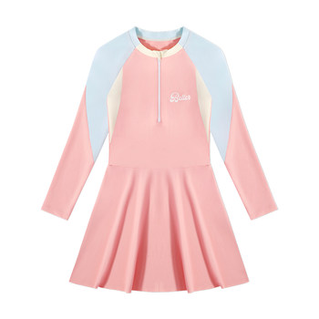 [Long-sleeved sun protection] Children's one-piece swimming dress