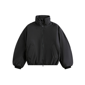 
lemanism American trendy brand solid color stand collar cotton coat for men 2025 winter couple style new warm jacket for women