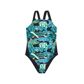 Decathlon children's one-piece swimsuit girls' medium and large children's comfortable anti-chlorine professional training sun protection children's swimsuit IVA1