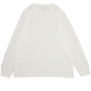 200g long -sleeved pure cotton pure white T -shirt loose men and women solid color bottoming shirt couples put on spring and autumn white T