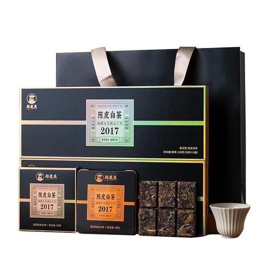 福鼎老白茶陈皮白茶礼盒2017贡眉小方片郑莲英