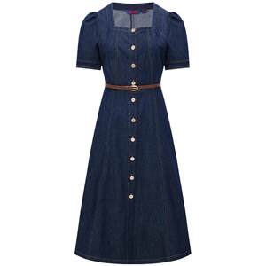 
Navigare Italian small sailing fashion dress women's 26 spring and summer new square neck waist denim long skirt