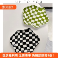 Shˇchessboard Ниша ретро -керамика Ins Korean Plate Internet знаменитость ювелирные изделия для ювелиров