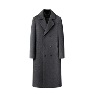 
Pierre Cardin all-wool goose down double-sided woolen coat men's over-the-knee cashmere double-breasted windbreaker woolen coat