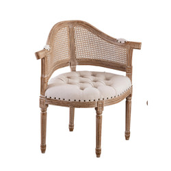 American country style solid wood cowhide retro French dining chair