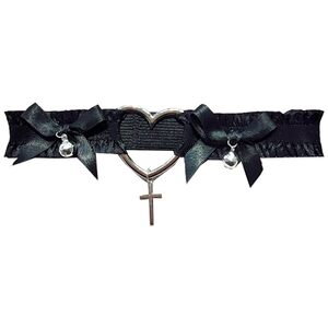 
Lolita Lolita punk goth love bow bell leg ring leg belt female choker elastic jk accessories