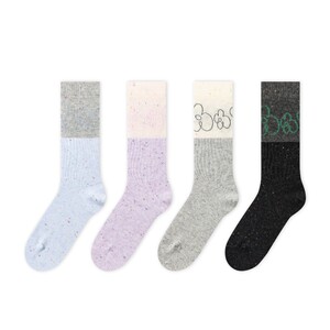
Uemori mid-calf socks purple pile socks women's dopamine color dot breathable mesh flowers cute Birkenstock shoes stockings