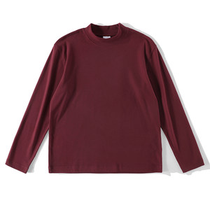 
LUUD Anchor red men's German velvet brushed inner layered shirt winter warm half turtleneck long-sleeved T-shirt top