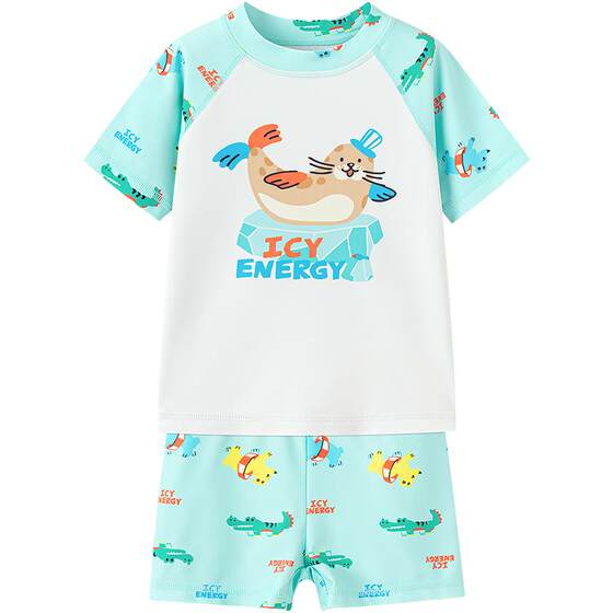 
Balabala children's swimsuit bottoms for boys and girls 2026 Xia Xin split boys swimwear sun protection chlorine-resistant long sleeves