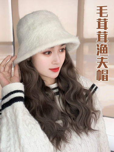 Демисезонный кудрявый бархатный парик-шапка, шлем, комплект, популярно в интернете, в корейском стиле