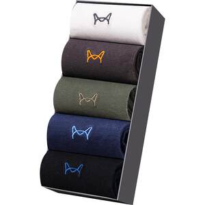 
Catman Socks Men's Pure Cotton Deodorant Antibacterial Sweat-Absorbent Breathable Mid-Tube Socks Boys' Cotton Socks Spring and Autumn New Long Socks