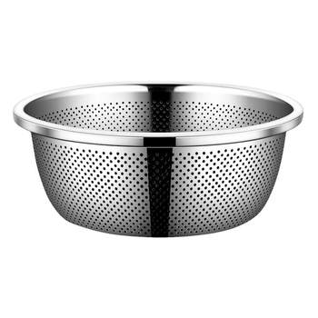 304 Stainless Steel Dripe Basin Washing Basin Washing Rice Sieve Kitchen Artifact Fruit Basin Tao Rice Pot Demonstration and Noodles
