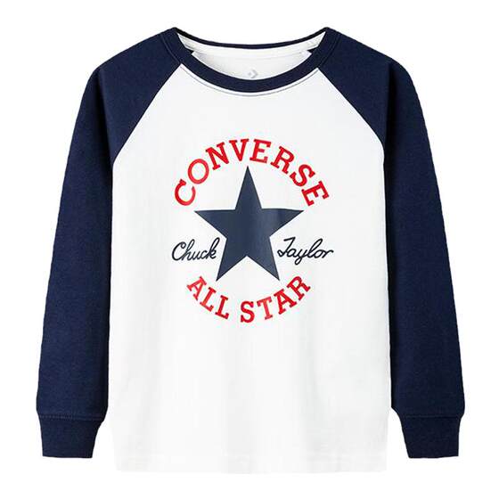 
Converse Children's Long Sleeve T-shirt 2025 Spring New Boys Top Pure Cotton Base Shirt Girls Medium-Grand Children's Trend