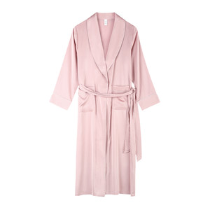 
Xuanliang Nightgown for Women Spring and Autumn Ice Silk Long Sleeve Resort Style Pajamas New Simulated Silk Large Size Bathrobe Home Clothing