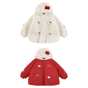 
Young girls 2025 winter new double-sided velvet warm hooded plush jacket DuPont three-proof cotton jacket new year trend