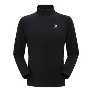 
Camel Outdoor Fleece Jacket Men's Stand Collar Windproof Thin Velvet Warm Jacket Liner Sports Jacket Polar Fleece Sweatshirt