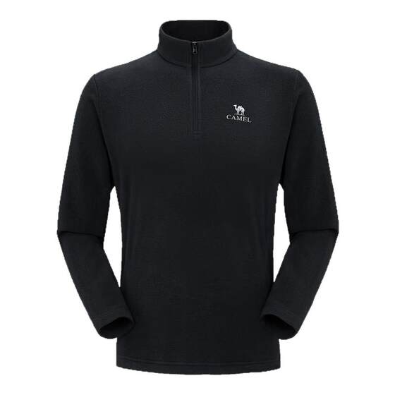 
Camel Outdoor Fleece Jacket Men's Stand Collar Windproof Thin Velvet Warm Jacket Liner Sports Jacket Polar Fleece Sweatshirt