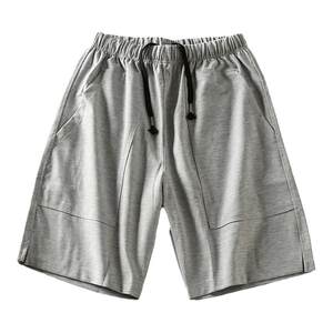 Summer new solid color simplicity, simple foundation versatile men's loose waist, straight tube sports leisure pants short pants pants
